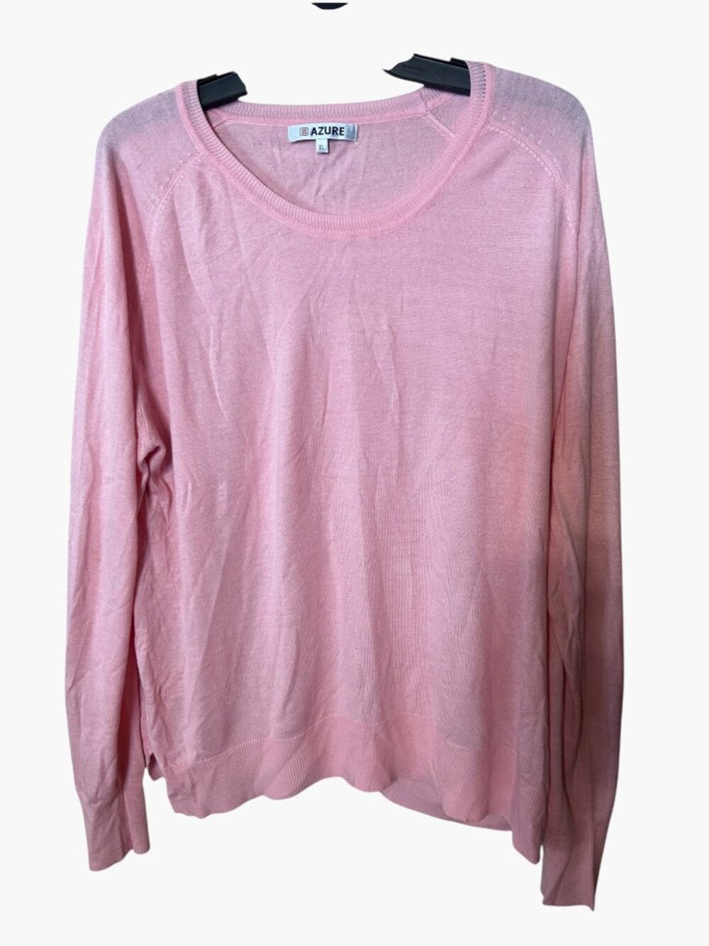 Azure Pink Lightweight Viscose Sweater Scoop Neck XL